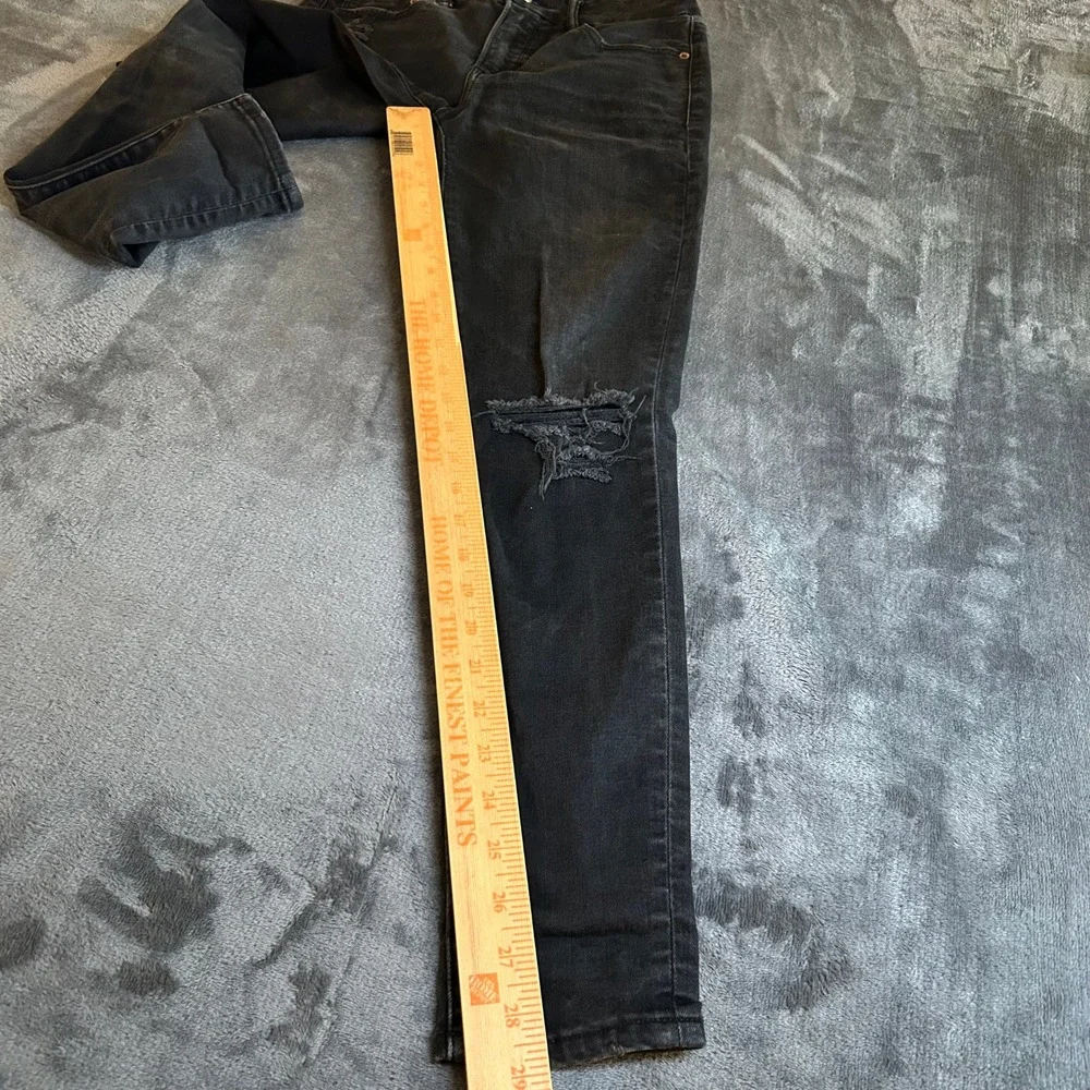 American Eagle Jeans Jeggings Black Wash Distressed Denim Pants‎ Womens size 6